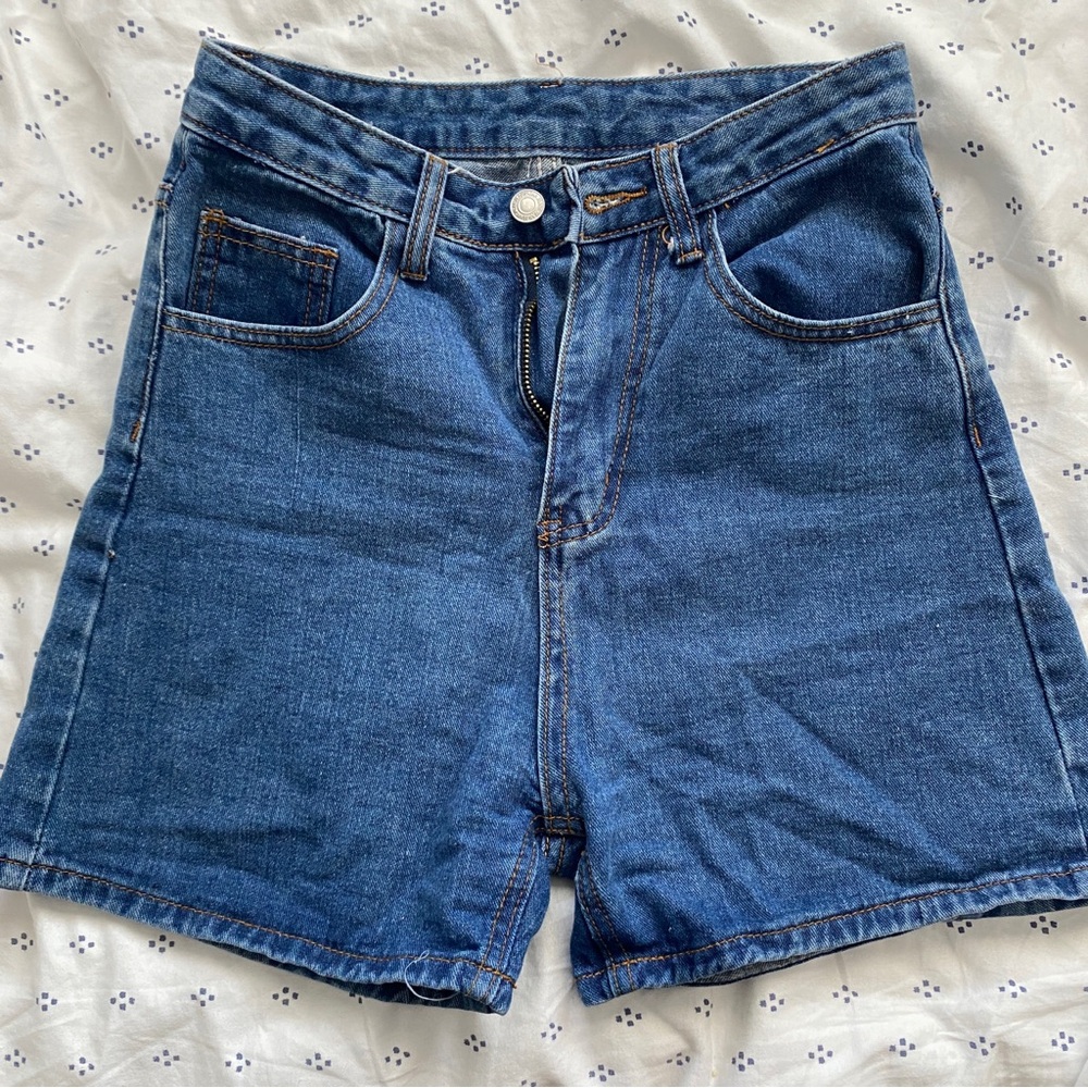 High waisted denim shorts
